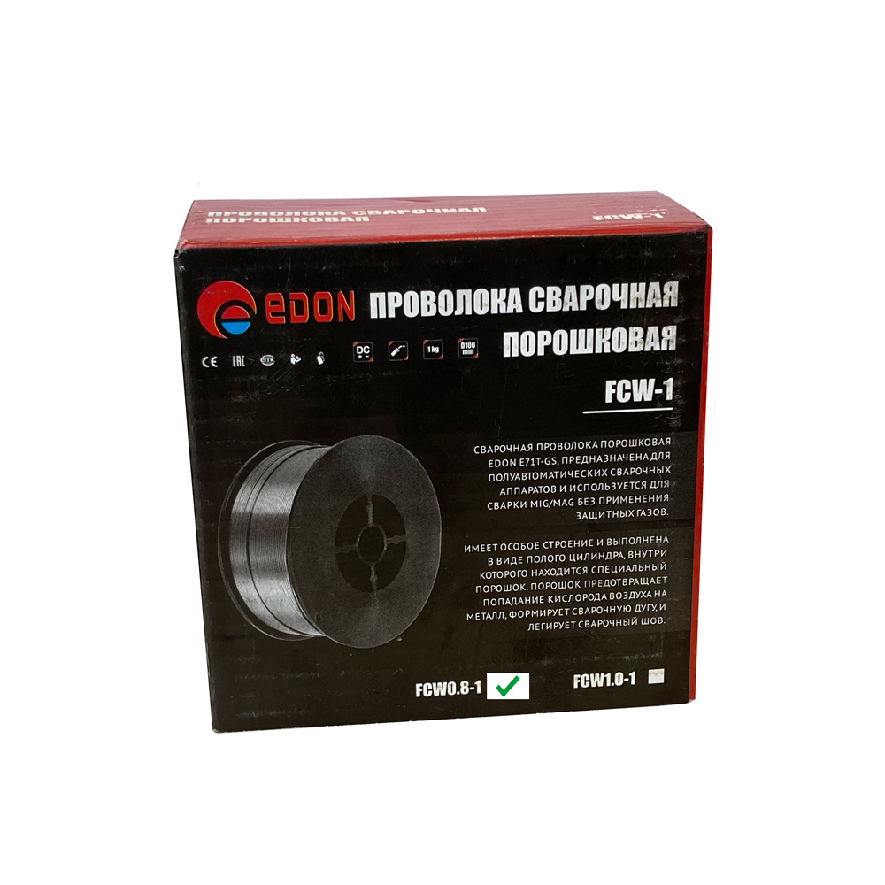 Фото 22 - Сварочная проволока порошковая Edon FCW0.8-1 (0,8 мм., 1,0 кг., D100).